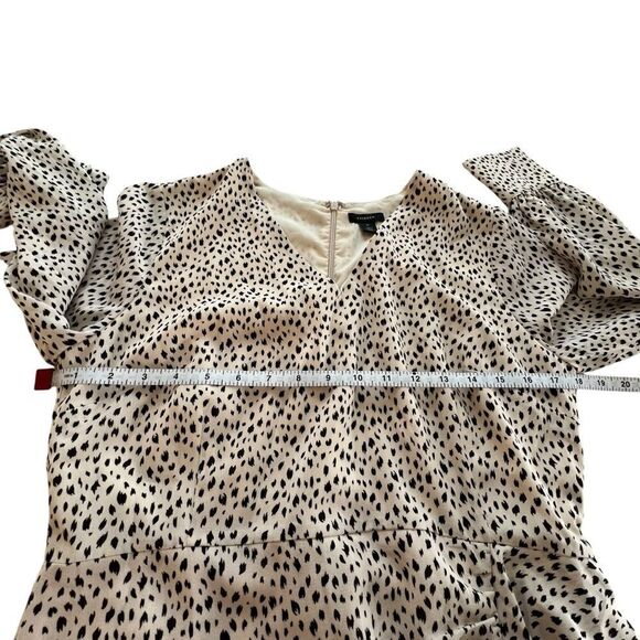 Halogen Black Speckles Ruffle Mini Dress size Medium - Picture 4 of 8